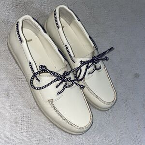 J. Crew Women’s Boat Shoes Size 9.5 M Beige Leather Outdoors Boating Comfort